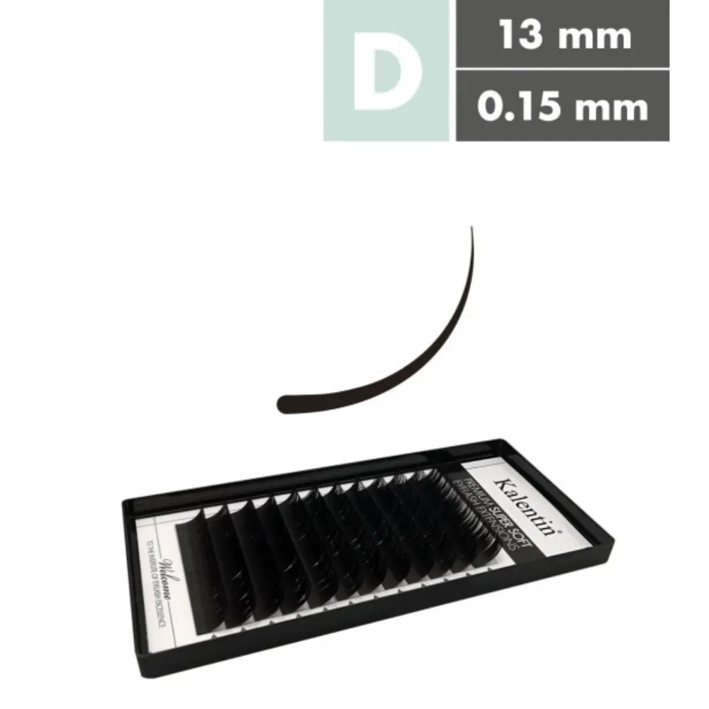 Kalentin Extensiones De Pestañas Clásicas Curva D 0,15 13mm